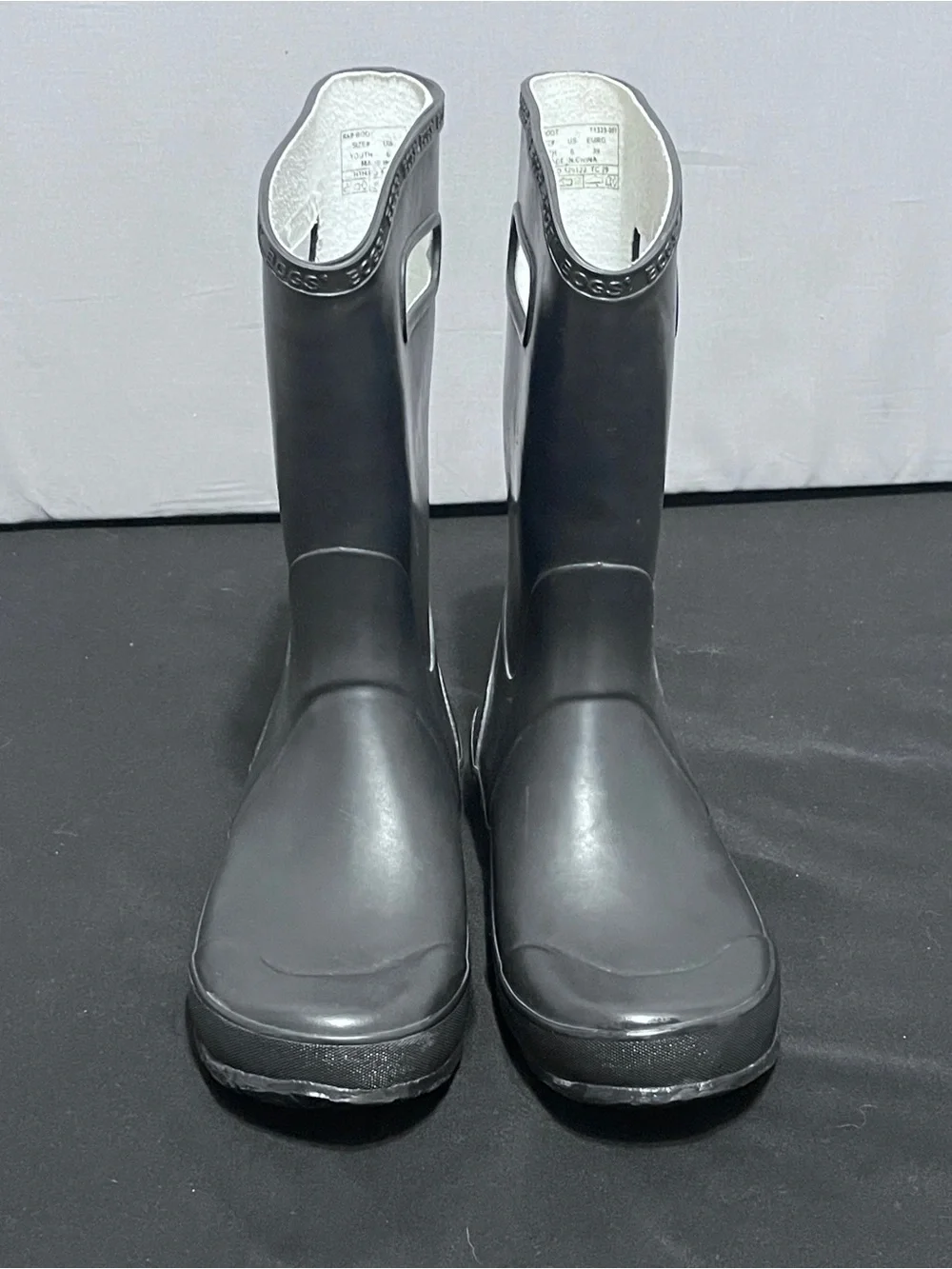 Bogs Kids Black Waterproof Pull-On Rain Boots Size 6